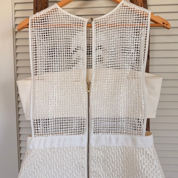 Self-Portrait  Dress Mini Sleeveless Cocktail Textured Arrow Applique  Size 8 - Picture 4 of 7